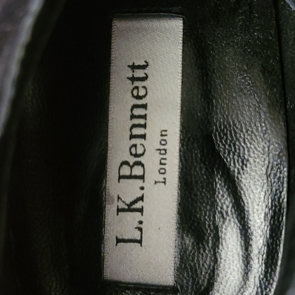 L.K. Bennett London Black Side Zip Stiletto Heeled Boots - Picture 7 of 10